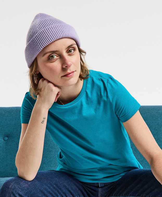 Julienne, le tee-shirt femme tout simple  Bleu - La Gentle Factory - Vue face
