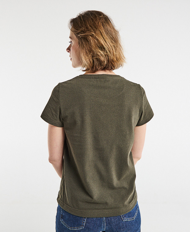 Julienne, le tee-shirt femme - Kaki Chiné - recyclé - vue dos