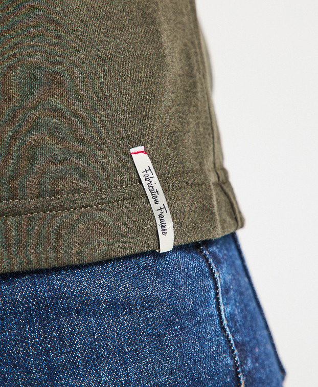 Julienne, le tee-shirt femme - Kaki Chiné - recyclé - zoom