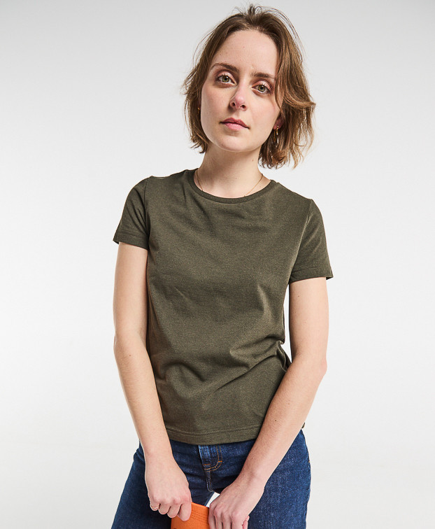Julienne, le tee-shirt femme - Kaki Chiné - recyclé