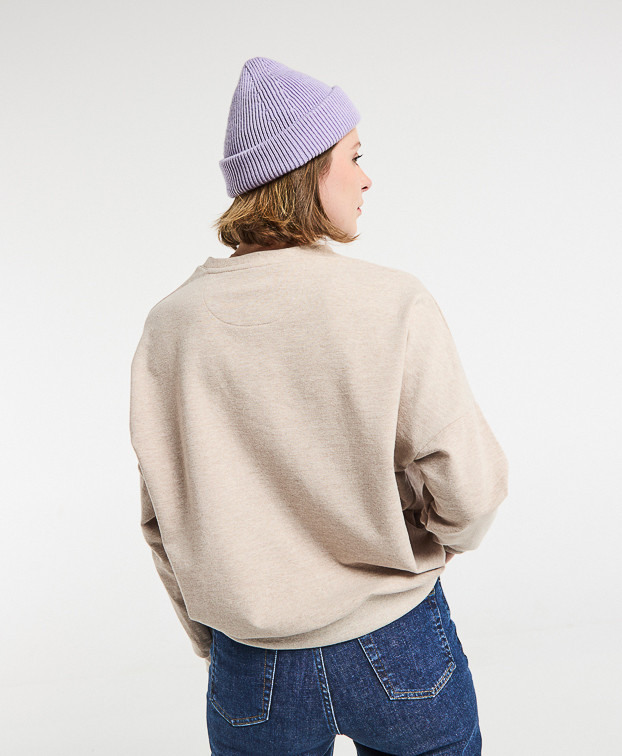 Sweat Hélène beige en coton recyclé - vue dos