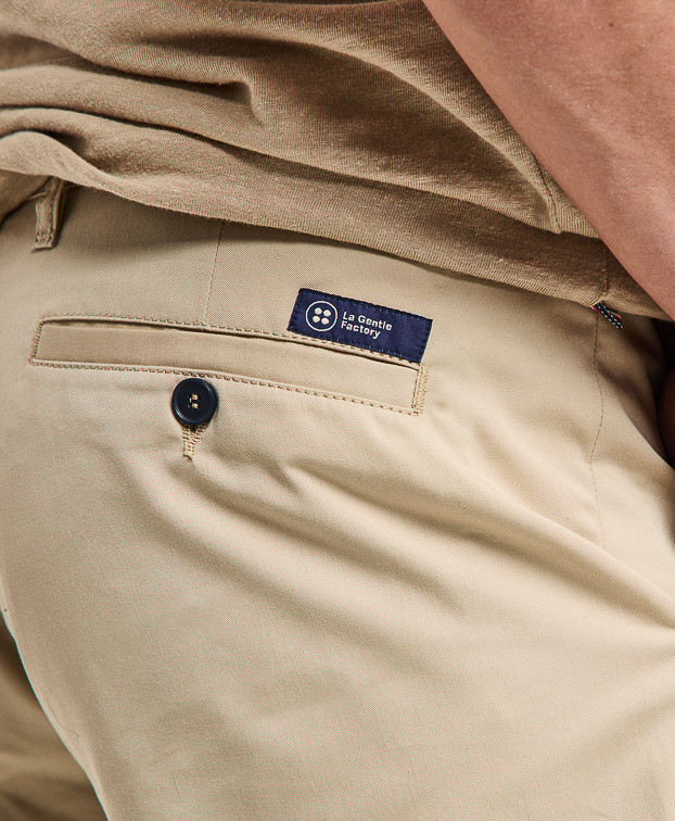 Bermuda made in France homme beige Berenger - zoom etiquette