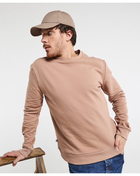 Sweat Hélio en molleton gratté camel en coton bio - vue face