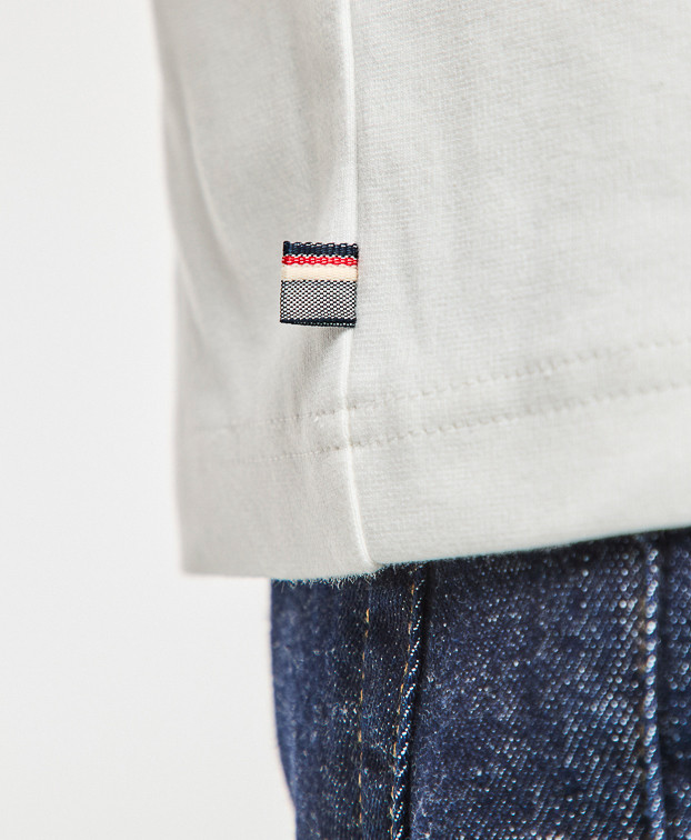 Tee-shirt Isao lourd en maille milano écru made in France - zoom étiquette