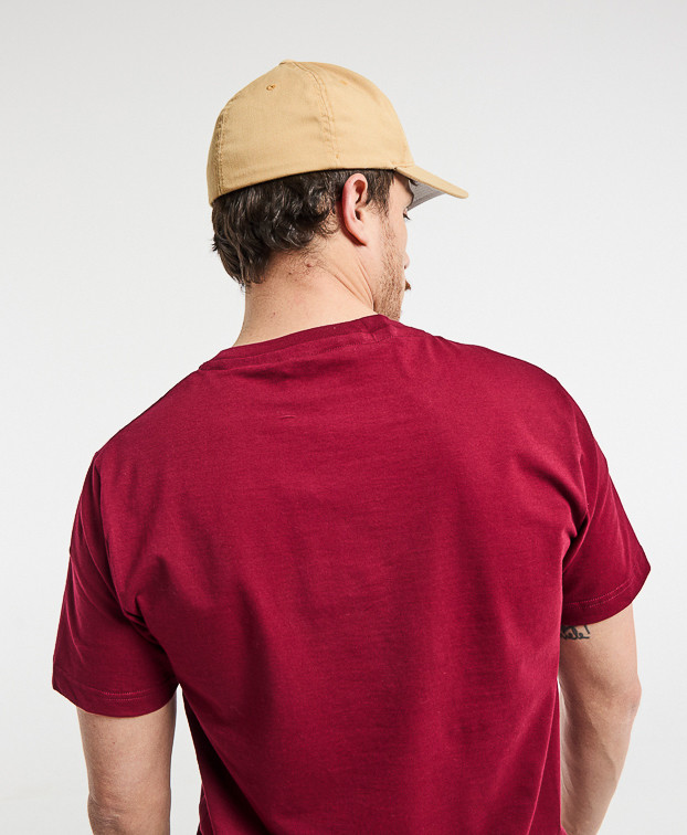 Tee-shirt Barthélémien "à vélo" bordeaux en coton bio - vue dos