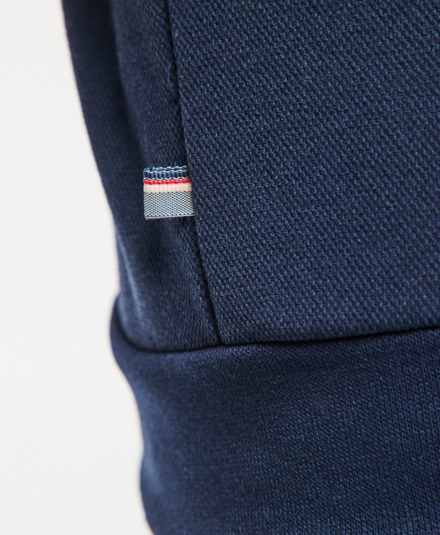 Sweat Paul piqué bleu marine en fibres recyclées - vue zoom