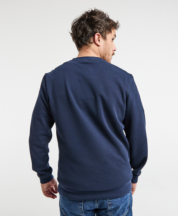 Sweat Paul piqué bleu marine en fibres recyclées - vue dos