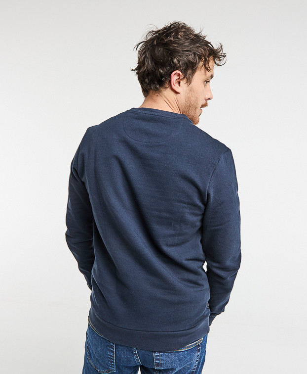 Sweat Basile brodé "French Apéro" marine en coton bio - vue dos