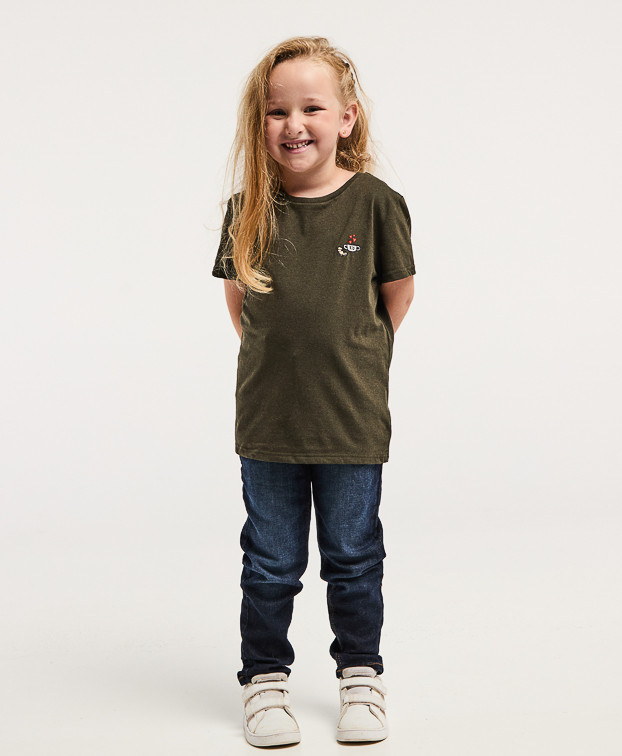 Tee-shirt Bertin mixte brodé "Kid" Kaki made in France