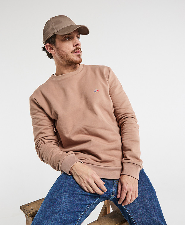 Sweat Benoit Camel brodé Made In France - La Gentle Factory