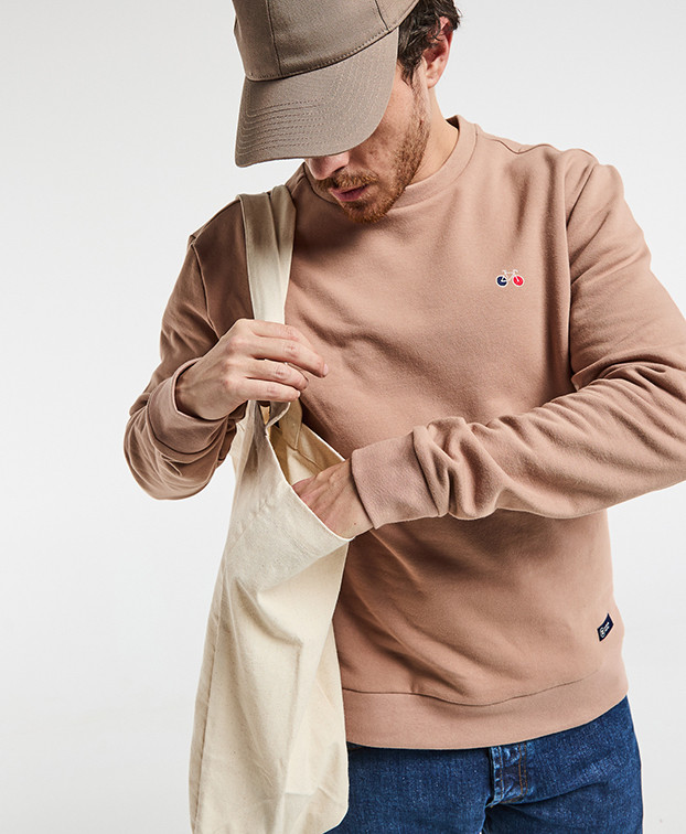 Sweat Benoit Camel brodé Made In France - La Gentle Factory
