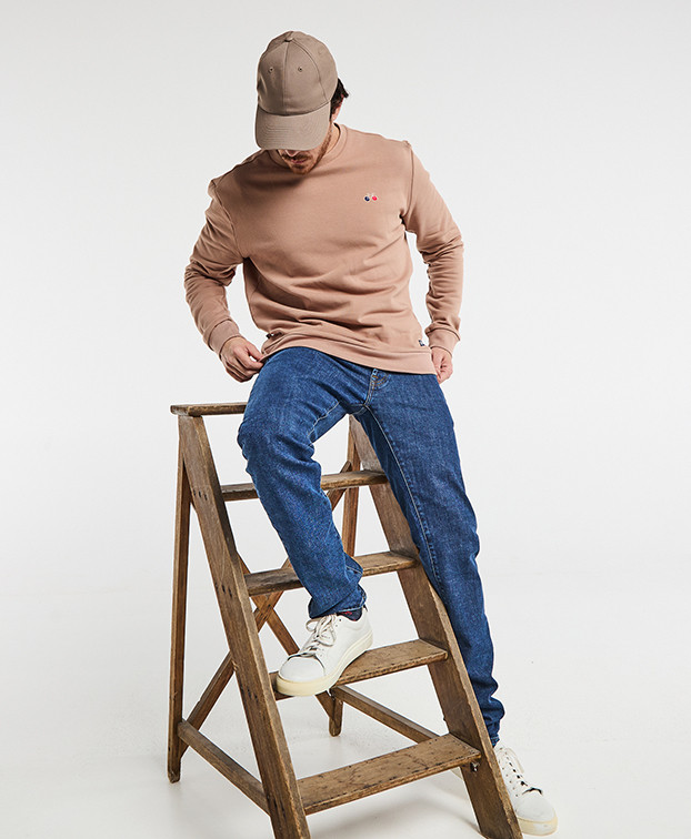 Sweat Benoit Camel brodé Made In France - La Gentle Factory