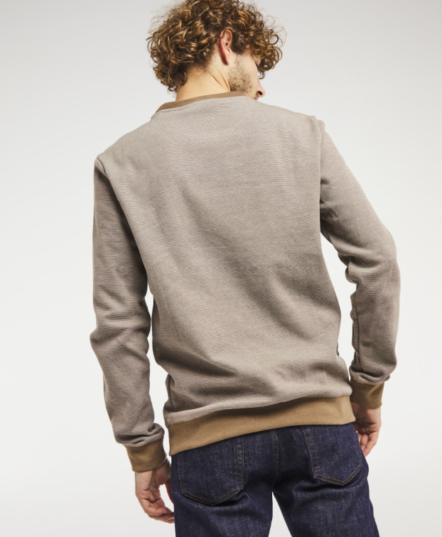 Sweat Français Homme Recyclé Paul Marron Chiné- La Gentle Factory