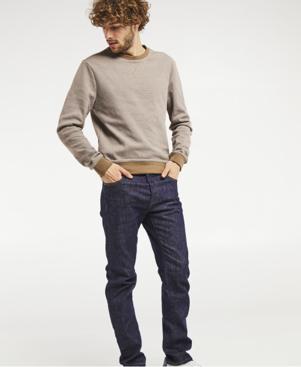 Sweat Français Homme Recyclé Paul Marron Chiné- La Gentle Factory