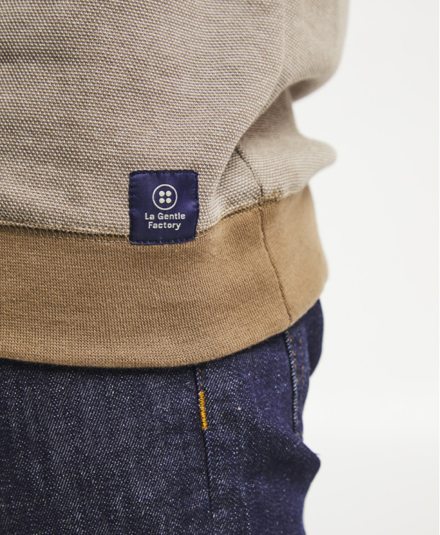 Sweat Français Homme Recyclé Paul Marron Chiné- La Gentle Factory