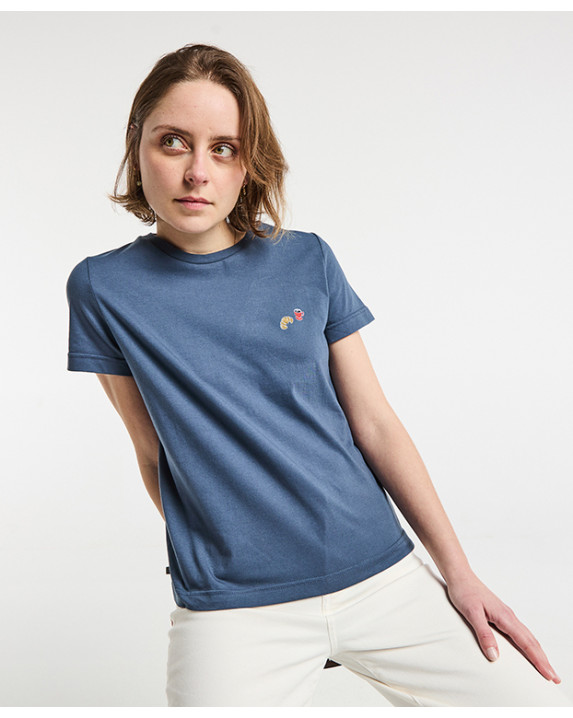 Tee-shirt Brune brodé café...