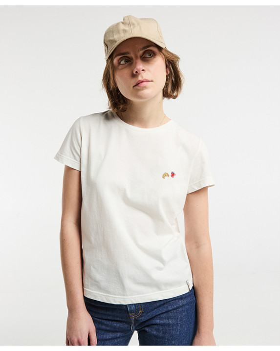 Tee-shirt Blanche brodé...