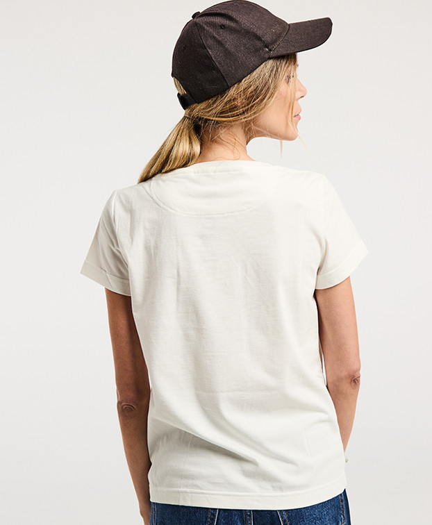 Tee-shirt Blanche brodé cœur écru en coton bio - dos