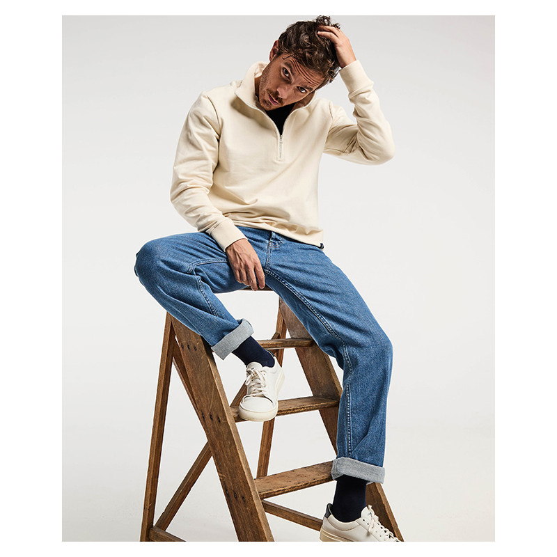 Sweat Homme Made in France Recyclé Chad Ecru - La Gentle Factory