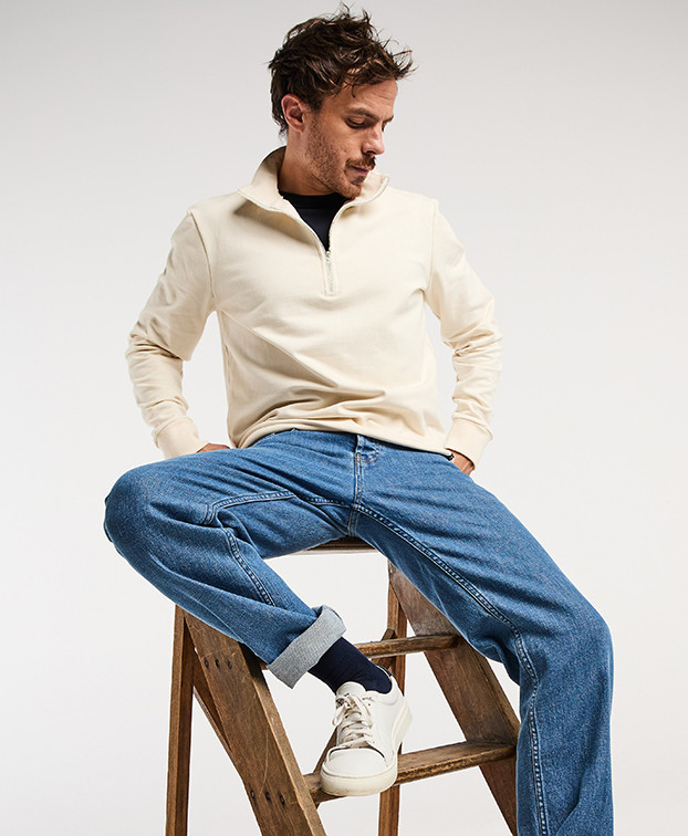 Sweat Homme Made in France Recyclé Chad Ecru - La Gentle Factory