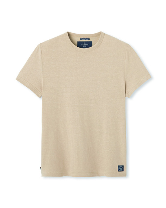 Tee-shirt Isaure femme sable en lin et coton Made in France - packshot