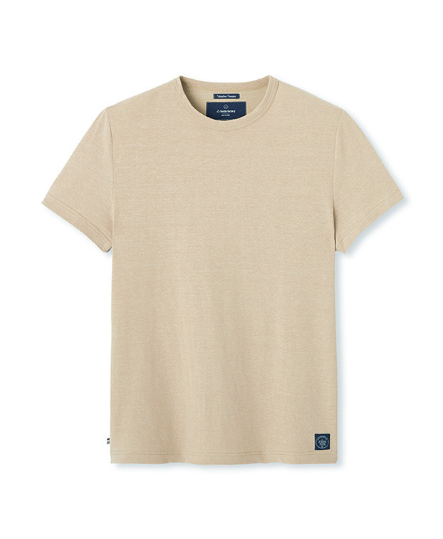 Tee-shirt Isaure femme sable en lin et coton Made in France - packshot