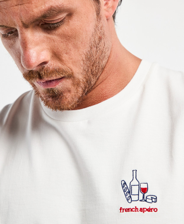T-Shirt Made In France French Apéro Ecru Coton Bio - La Gentle Factory