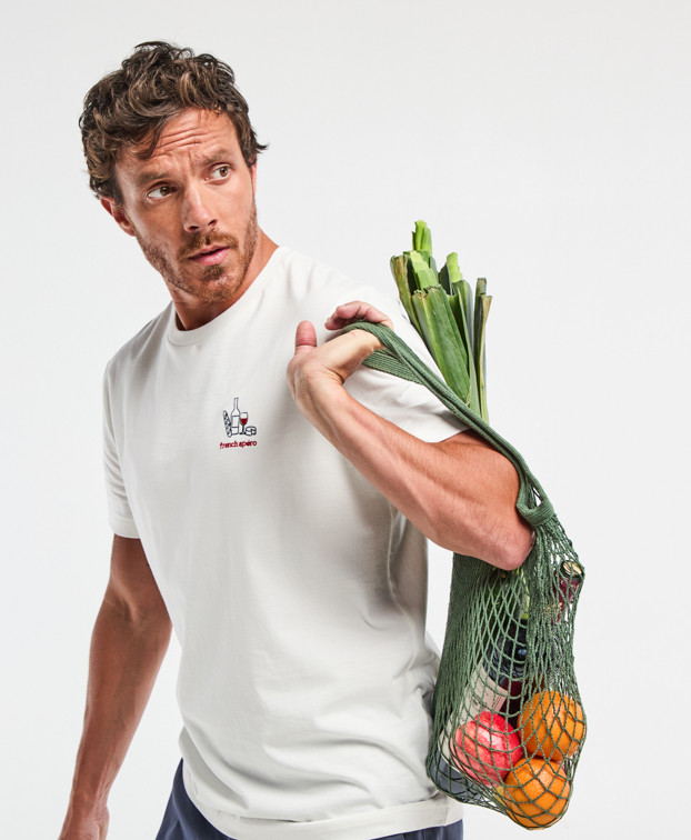 T-Shirt Made In France French Apéro Ecru Coton Bio - La Gentle Factory