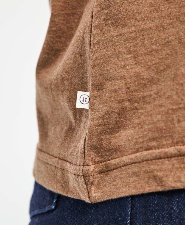 T Shirt Made In France Coton Bio Pauline Camel - La Gentle Factory