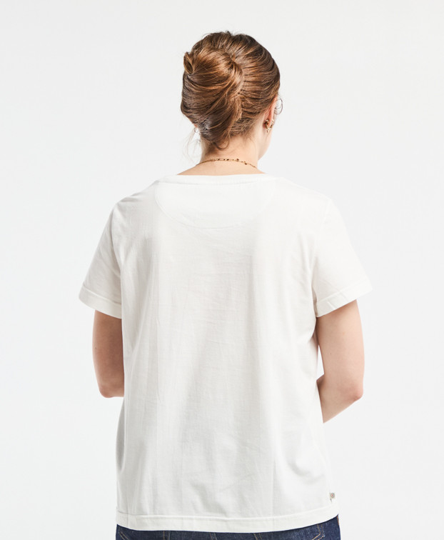Tee-shirt Palmyre "Charmante" écru en coton bio - La Gentle Factory - Vue de dos