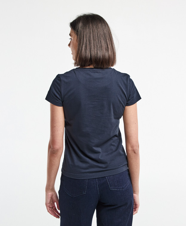 Tee-shirt Palmyre "Pétillante" bleu en coton bio – La Gentle Factory – vue dos