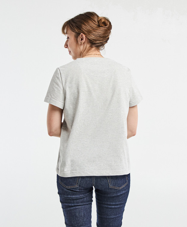 T-Shirt Made In France Femme Recyclé  Gris Chiné- La Gentle Factory