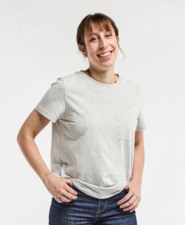 T-Shirt Made In France Femme Recyclé  Gris Chiné- La Gentle Factory
