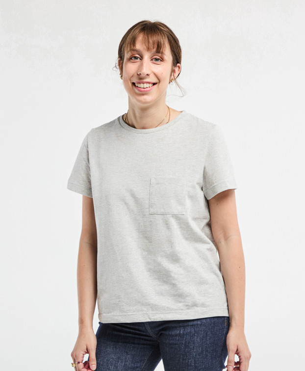 T-Shirt Made In France Femme Recyclé  Gris Chiné- La Gentle Factory