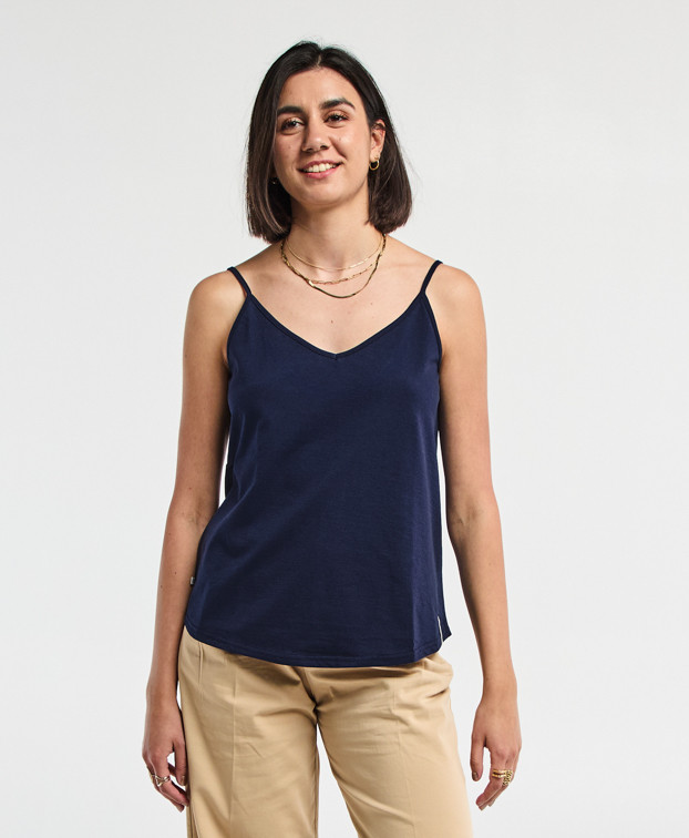 Débardeur Femme Made In France Bleu Recyclé - La Gentle Factory