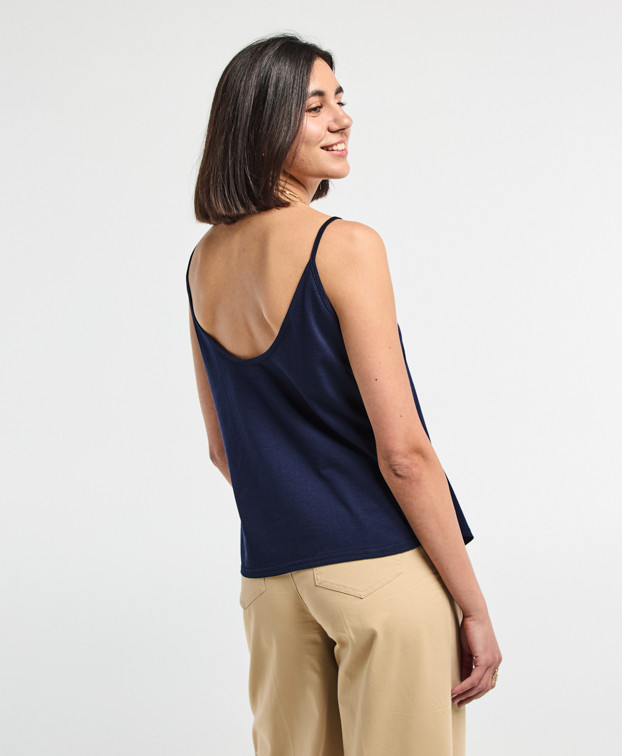 Débardeur Femme Made In France Bleu Recyclé - La Gentle Factory
