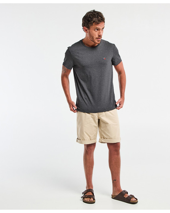 Tee-shirt Baptiste brodé vélo gris anthracite en coton recyclé - vue face
