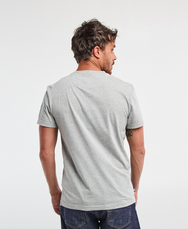T Shirt Made In France Brodé Baptiste Gris Recyclé - La Gentle Factory