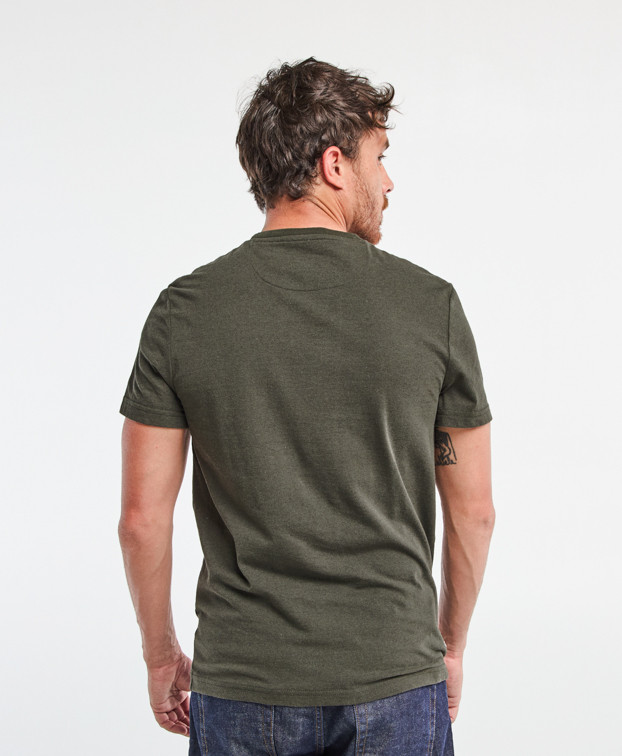 T Shirt Made In France Brodé Barthélémien Kaki Recyclé - La Gentle Factory