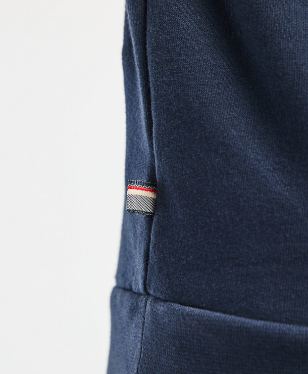 Sweat Benoit Vélo brodé bleu marine en coton bio - côté