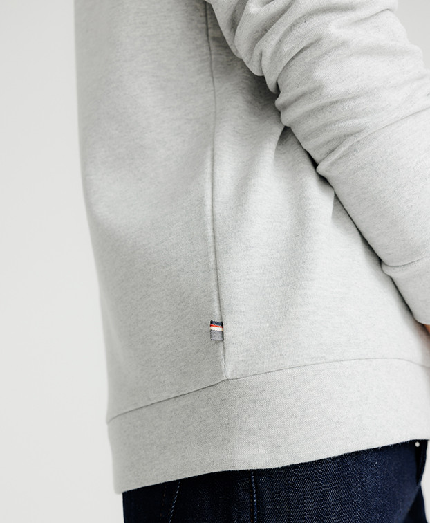 Sweat Made In France Café Croissant Gris chiné Coton Recyclé - La Gentle Factory