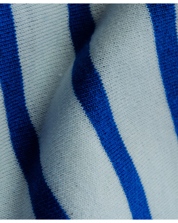 Jersey écru rayé bleu...