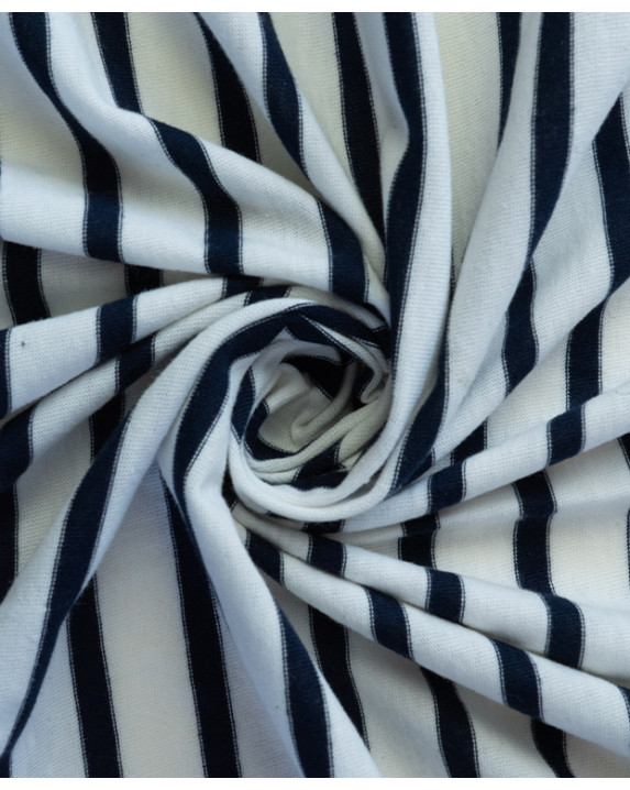 Jersey écru rayé marine en...