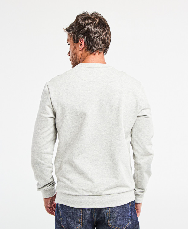 Sweat Basile brodé gris recyclé - La Gentle Factory - Vue dos