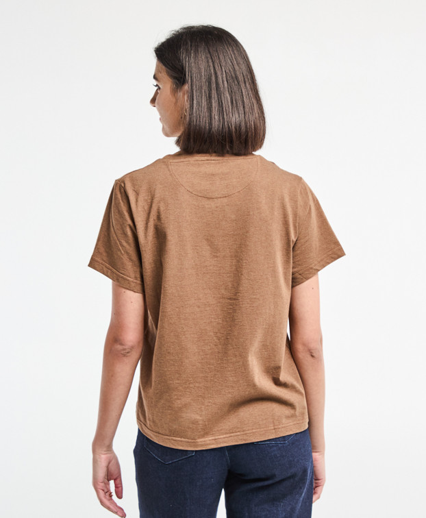 T Shirt Made In France Coton Bio Pauline Camel - La Gentle Factory