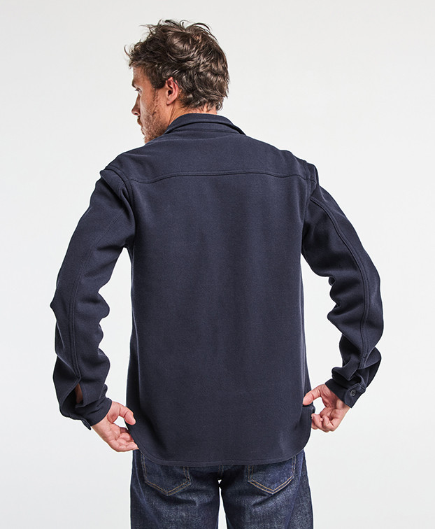 Surchemise Christophe piqué bleu marine en fibres recyclées - dos