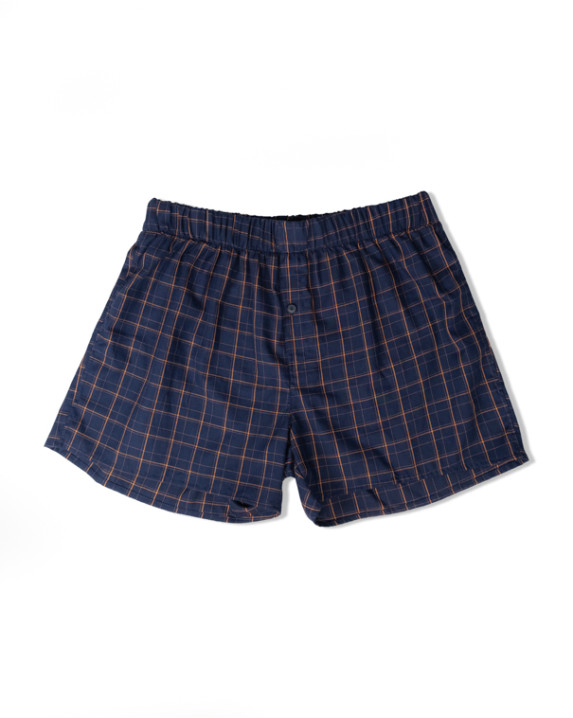 Côme Caleçon bleu à carreaux made in France - face