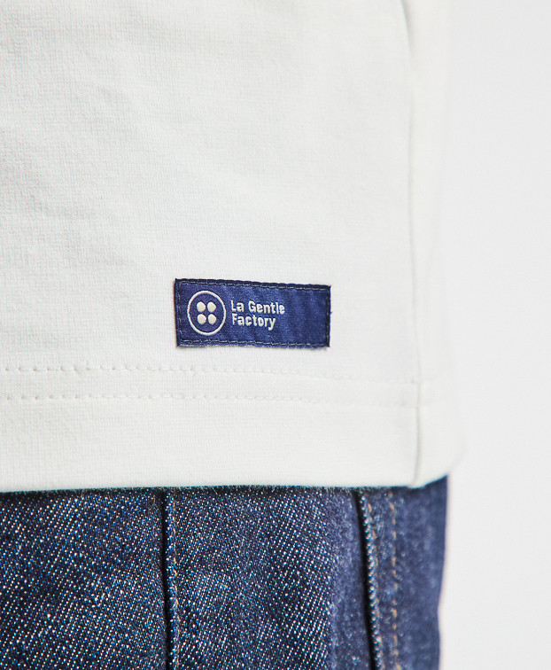 Coffret 2 Tee-shirts Isao en maille milano écru made in France - vignette tissée