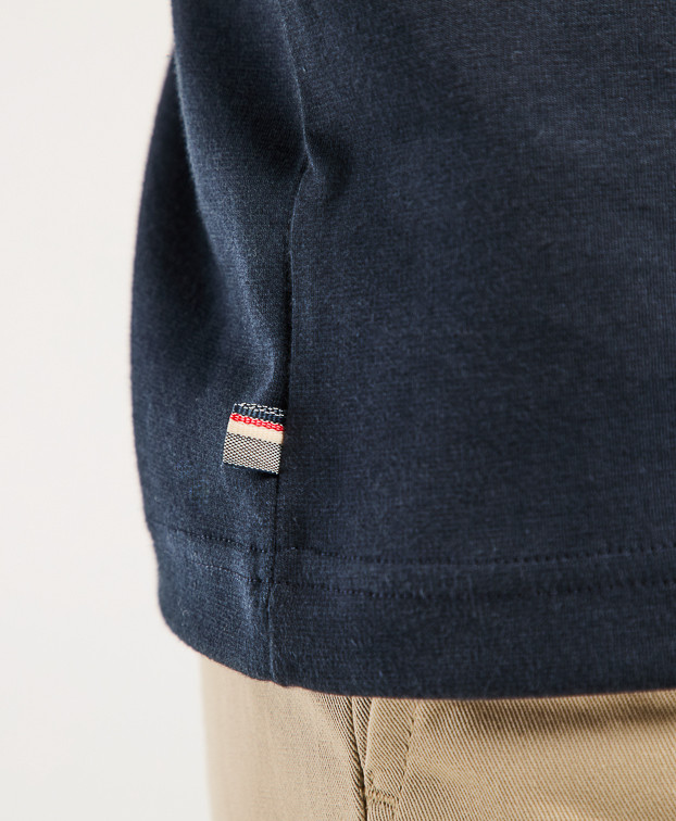 Coffret 2 Tee-shirts Isao en maille milano marine made in France - détail