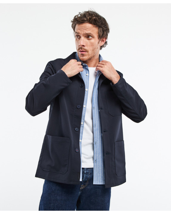 Veste de travail Hamilton flex bleu marine en polyester recyclé déperlante - face